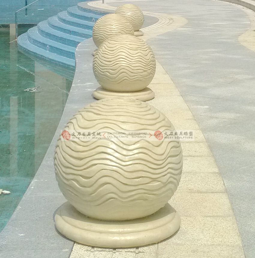 拉菲公馆流水装饰球�觳� 砂岩雕塑 合肥雕塑